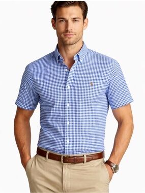 RALPH LAUREN Gingham Slim Fit Button Down Shirt Size M